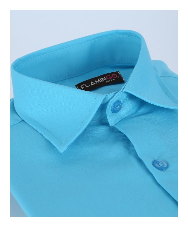 Chemise Formelle en Coton pour Garçons - Bleu Turquoise