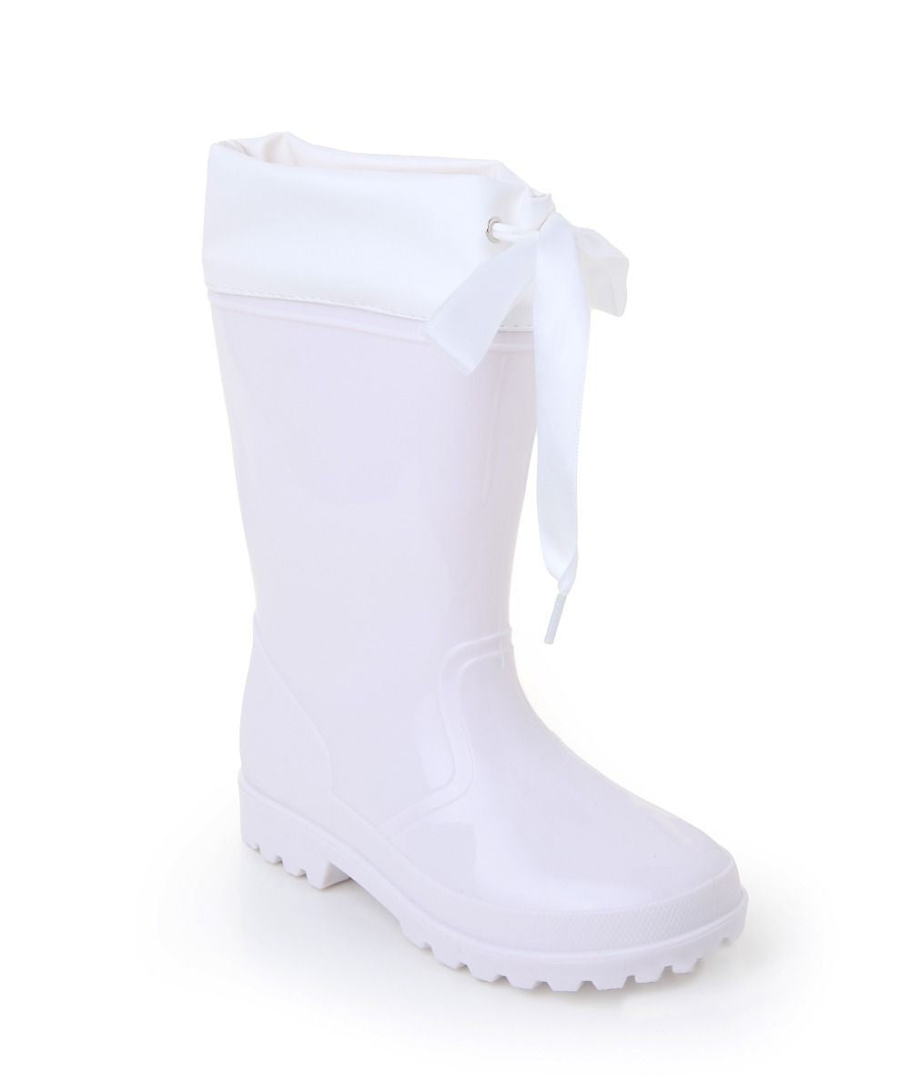 Bottes de pluie à ruban pour filles, imperméables - DALLAS - Blanc