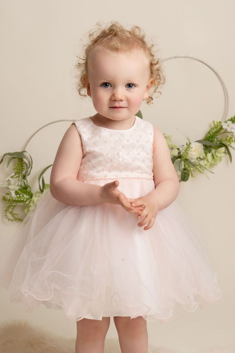 Baby & Mädchen Pailletten Tüllkleid - RILEY - Blush Pink