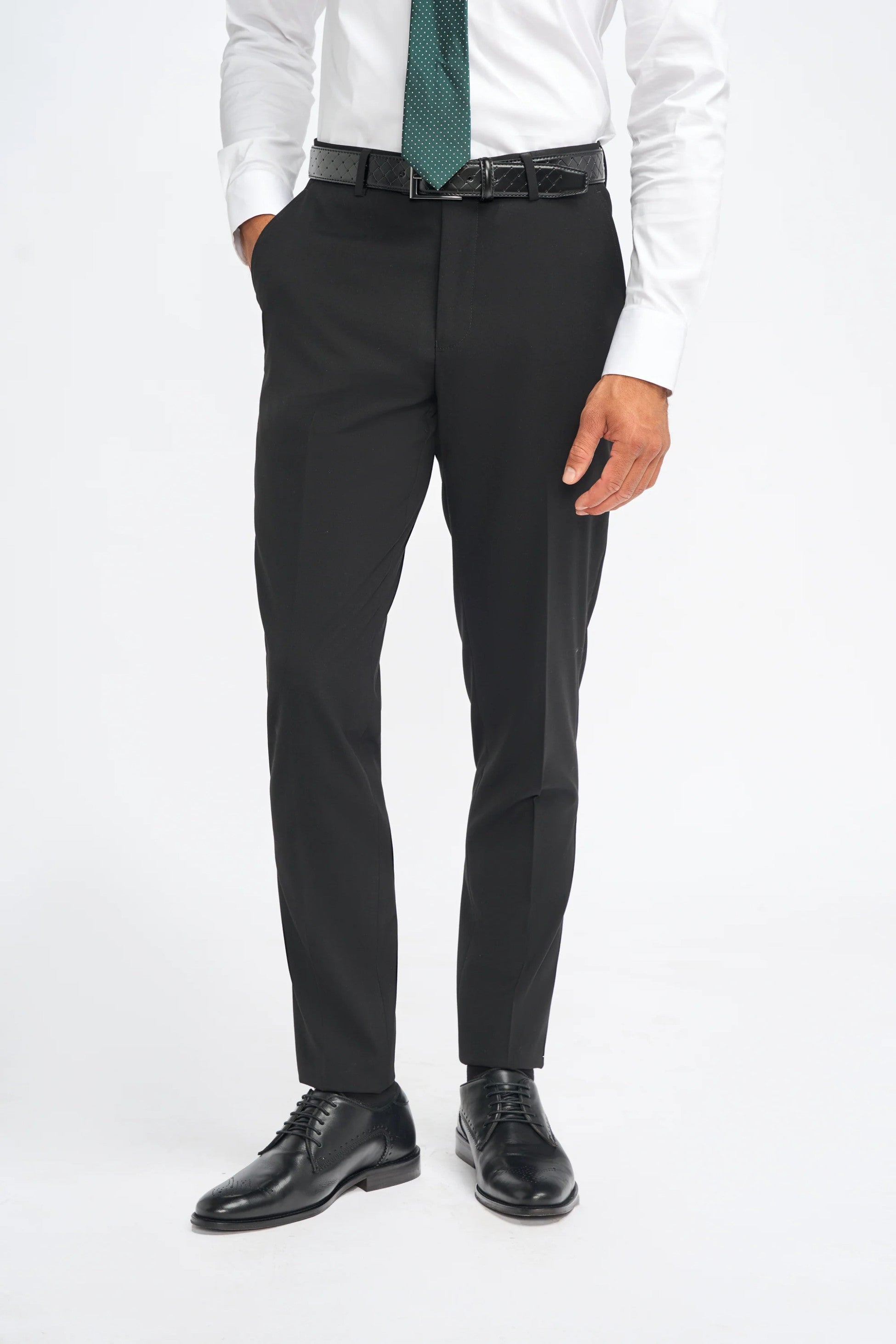 Premium Slim Fit Formale Herrenhose – MALIBU - Schwarz