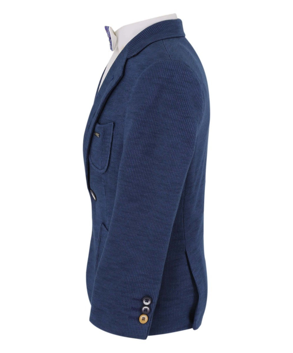 Blazer Formel en Tissu Twill Slim Fit pour Garçons - Bleu Marine