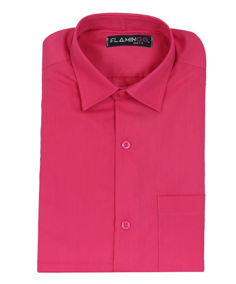 Jungen Baumwoll-Mischgewebe Formelles Hemd - Fuchsia