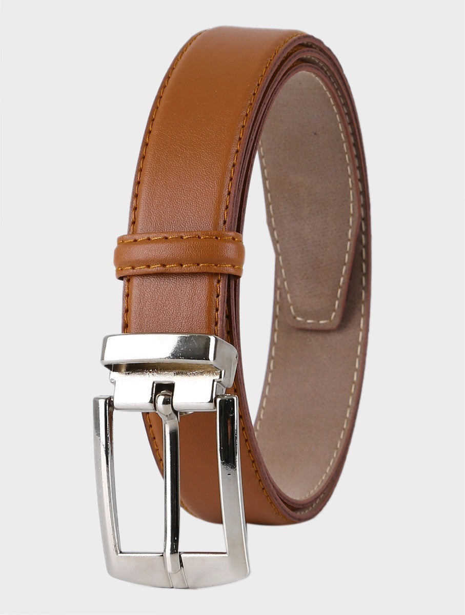 Boys Adjustable Leather Belt - Tan Brown