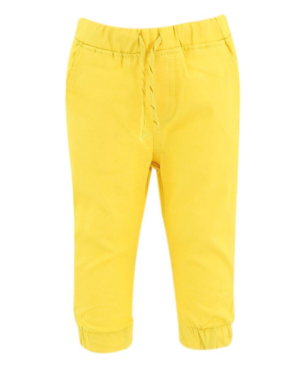 Pantalons Chino en Coton Élastique pour Garçons - ENZO - Jaune