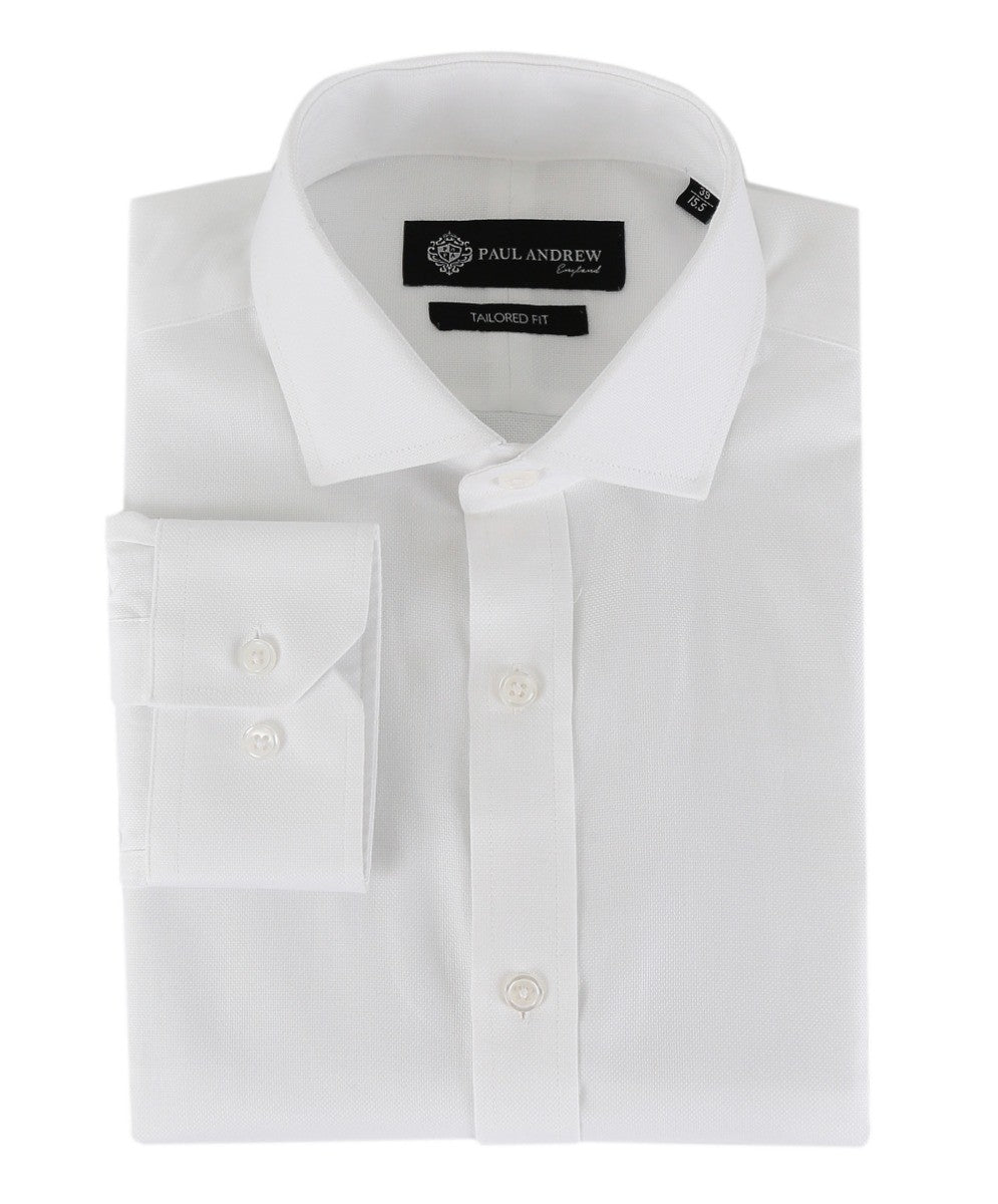 Chemise blanche ajustée à col français pour hommes - Bentley - Blanc