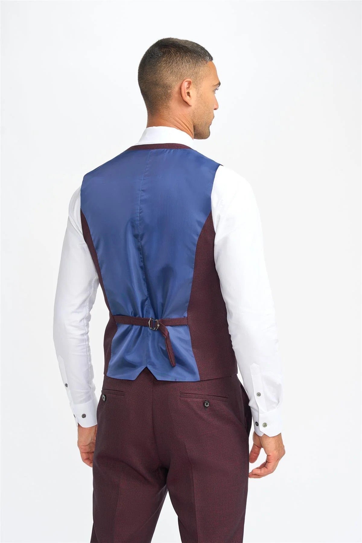 Gilet en tweed à carreaux pour hommes - CARIDI WINE - Vin