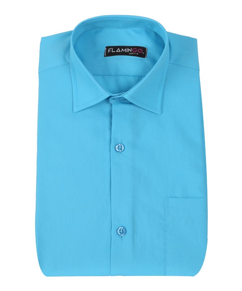 Chemise Formelle en Coton pour Garçons - Bleu Turquoise