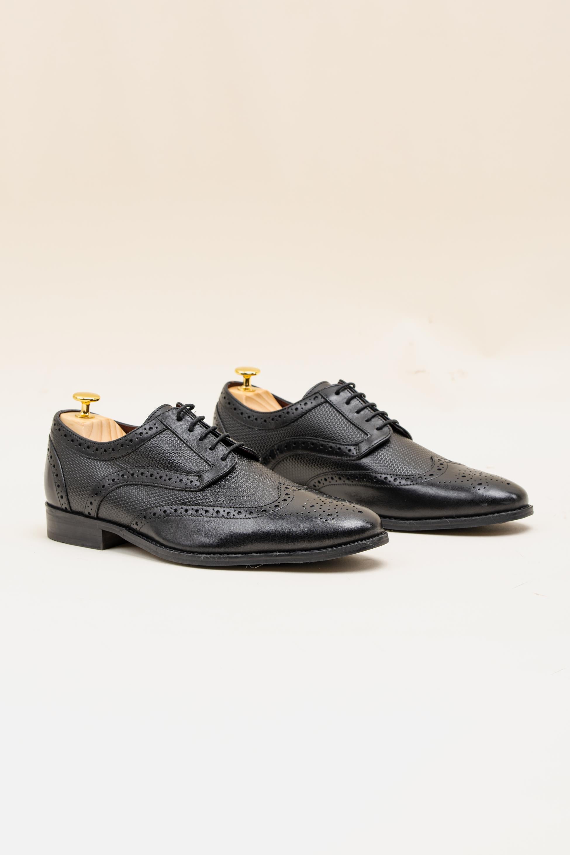 Chaussures Richelieu en Cuir Véritable pour Homme - ORLEANS - Noir