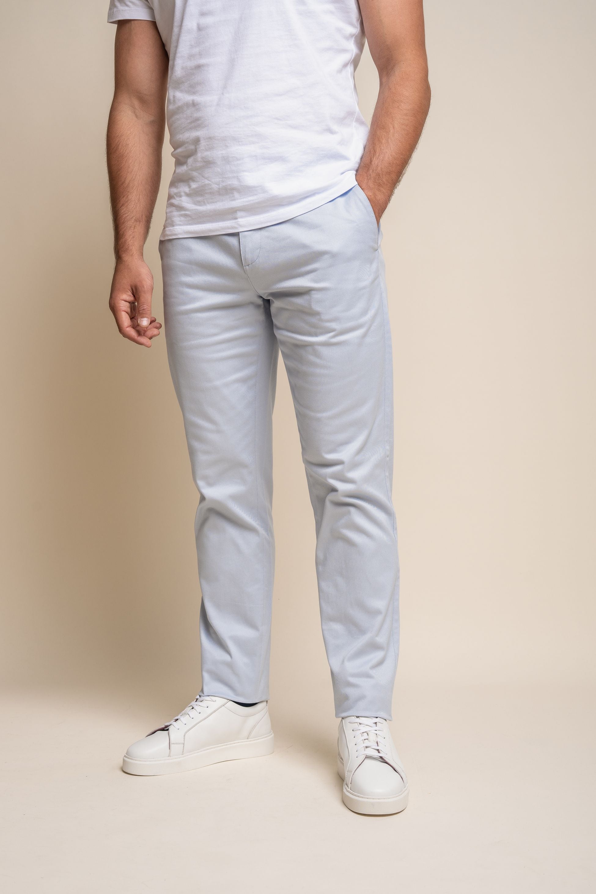 Chino décontracté en coton pour hommes - DAKOTA - Bleu Glacé