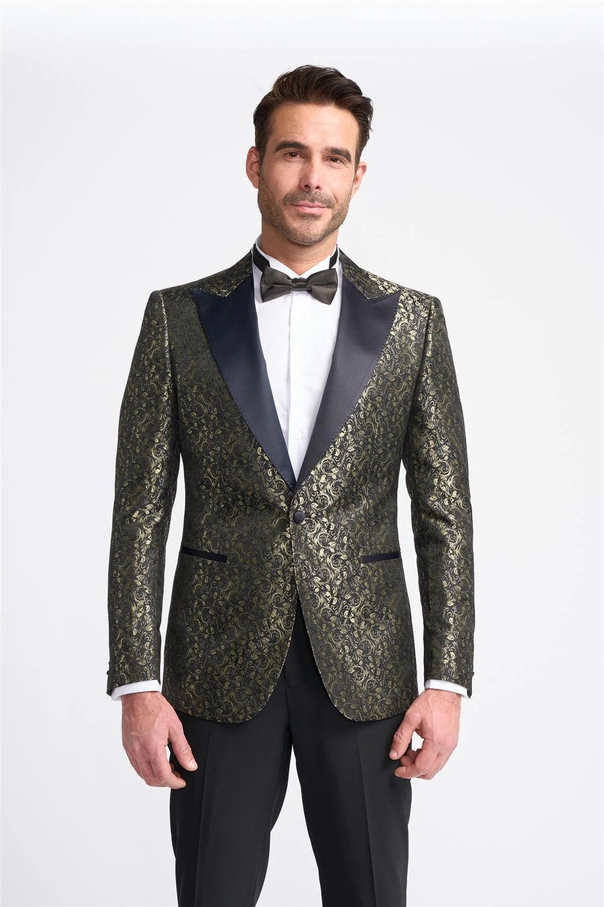 Herren Paisley Schimmernder Smoking Blazer - TOROS - Gold