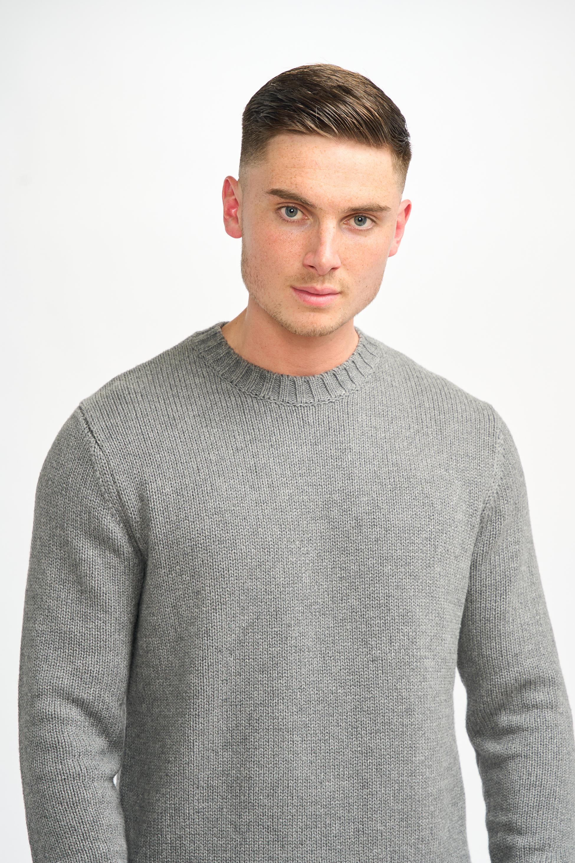 Pull classique en laine pour hommes - FARREL - Gris