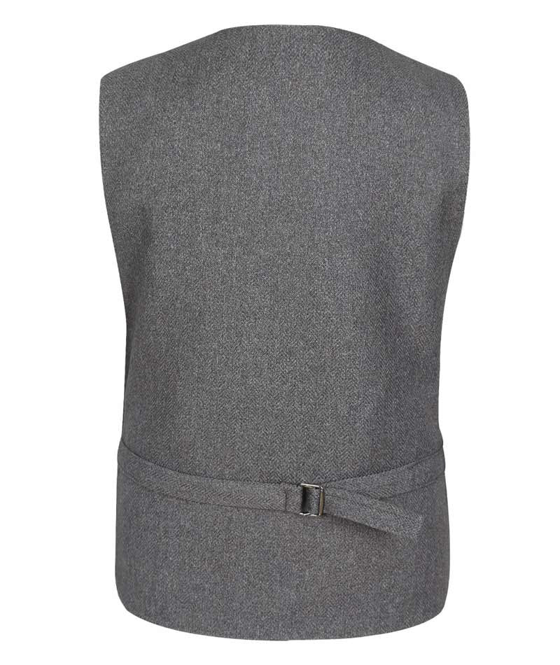 Ensemble Gilet Double Boutonnage en Chevron pour Hommes et Garçons - Gris