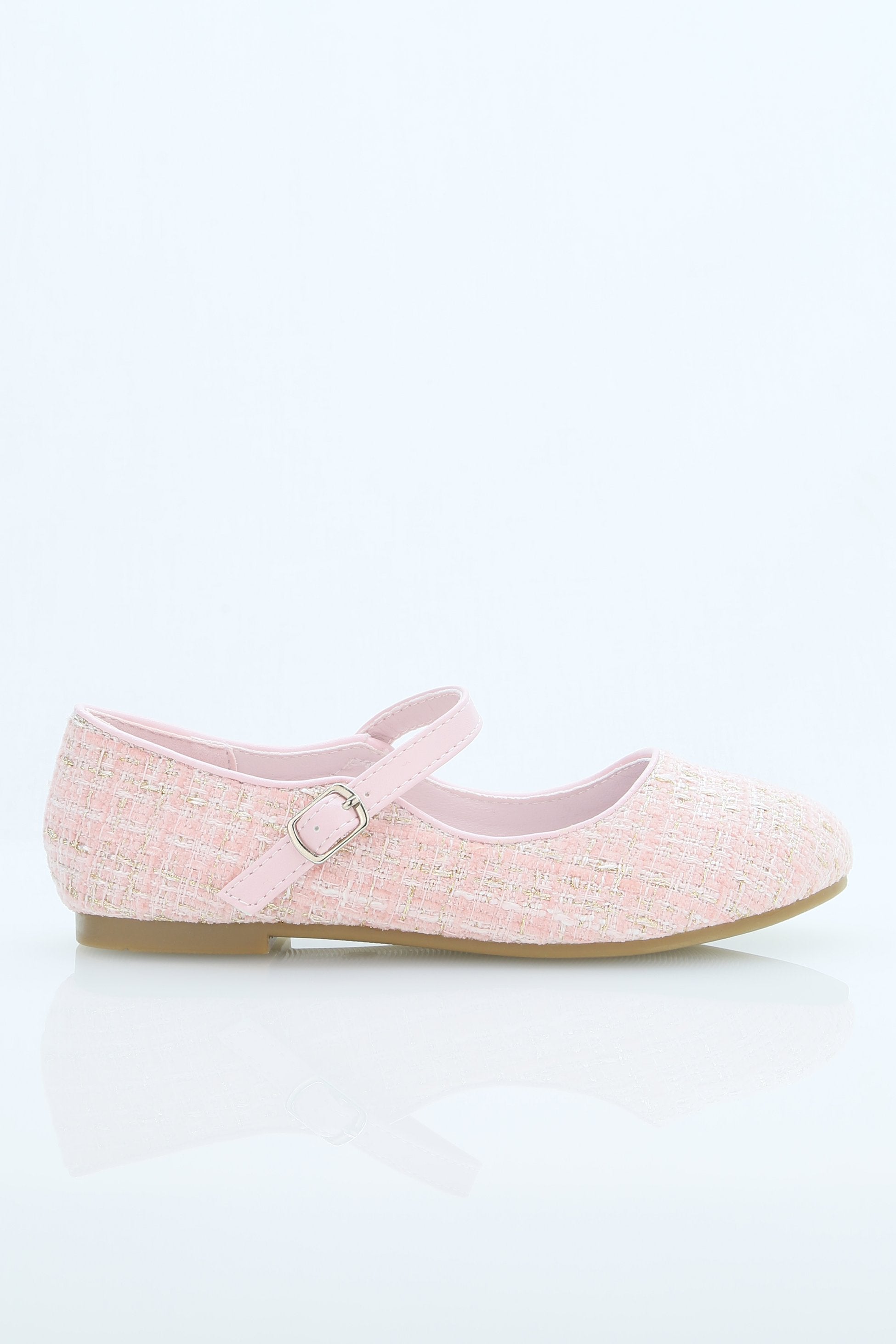 Ballerines en tweed Mary Jane pour filles - SUZANNE - Rose