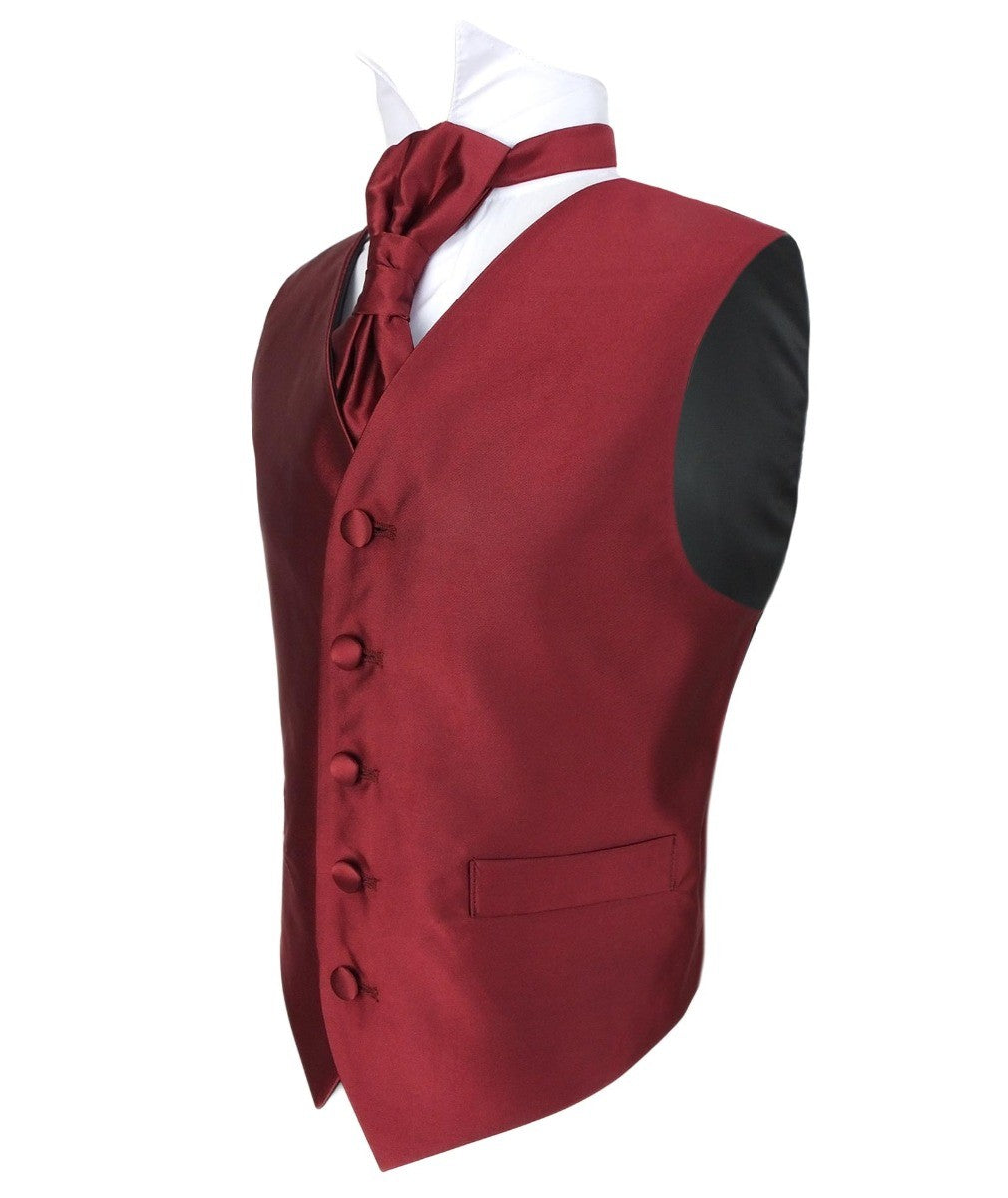 Ensemble Gilet en Satin et Cravate pour Garçons - Bordeaux