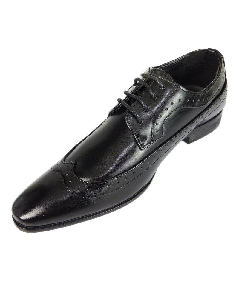 Chaussures Brogues à Bout Rond à Lacets pour Garçons - Noir