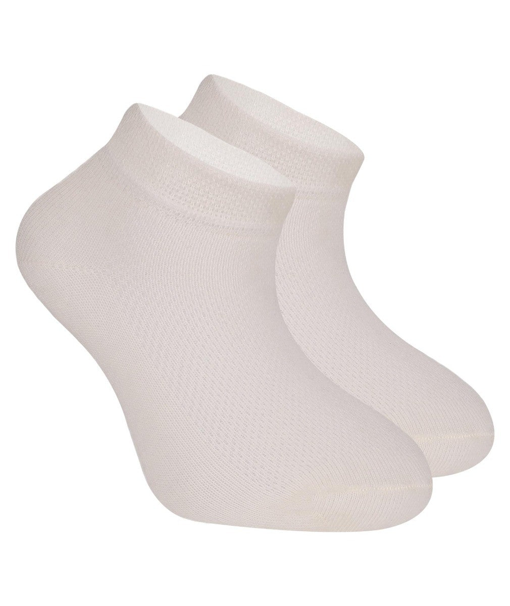 Unisex Stretch Baumwoll Knöchelsocken, für Jungen & Mädchen - Creme