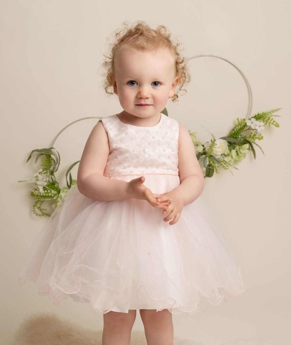 Baby & Mädchen Pailletten Tüllkleid - RILEY - Blush Pink