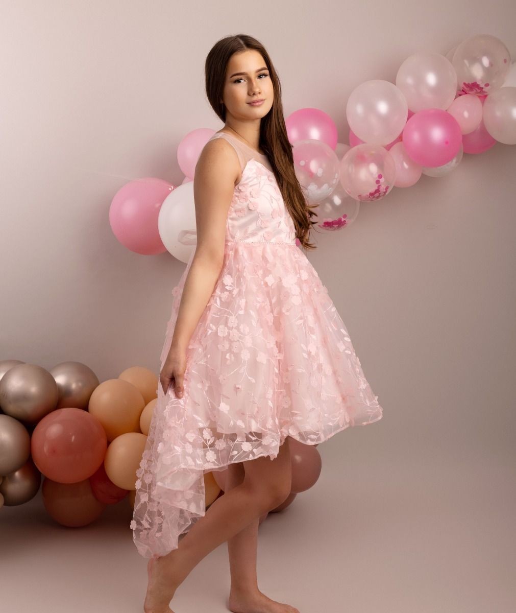 Florales Kleid für Mädchen - COURTNEY - Rosa