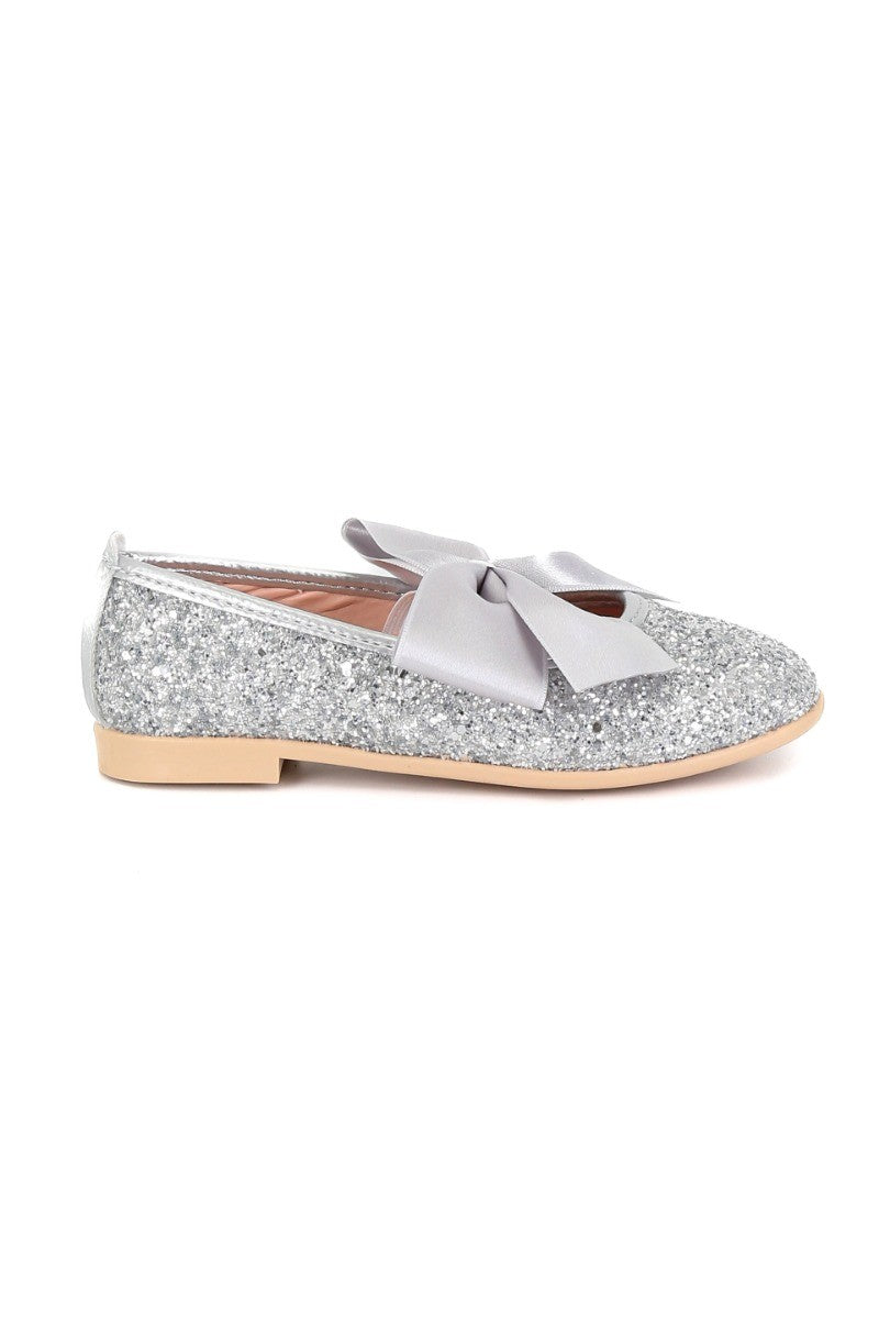 Mädchen Glitzer Ballerina Flache Pumps - LOLA - Silber