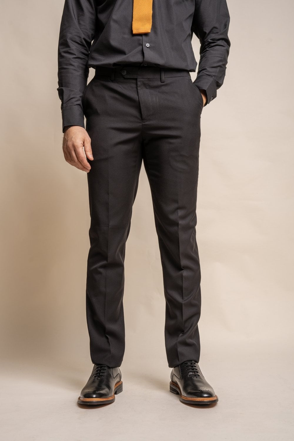 Herren Slim Fit Formelle Schwarze Hose - MARCO - Schwarz