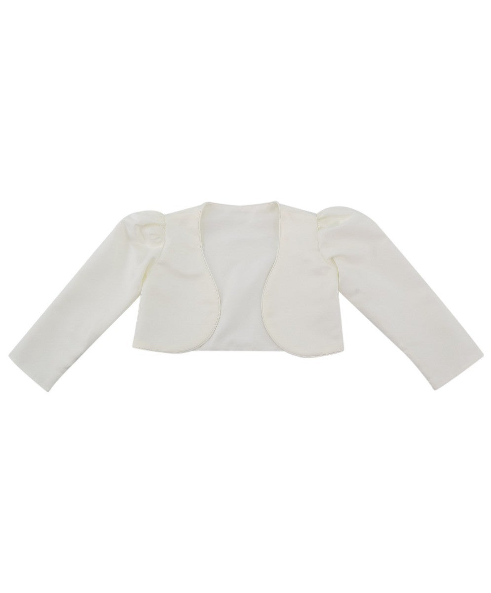 Girls Long Sleeves Bolero - Ivory