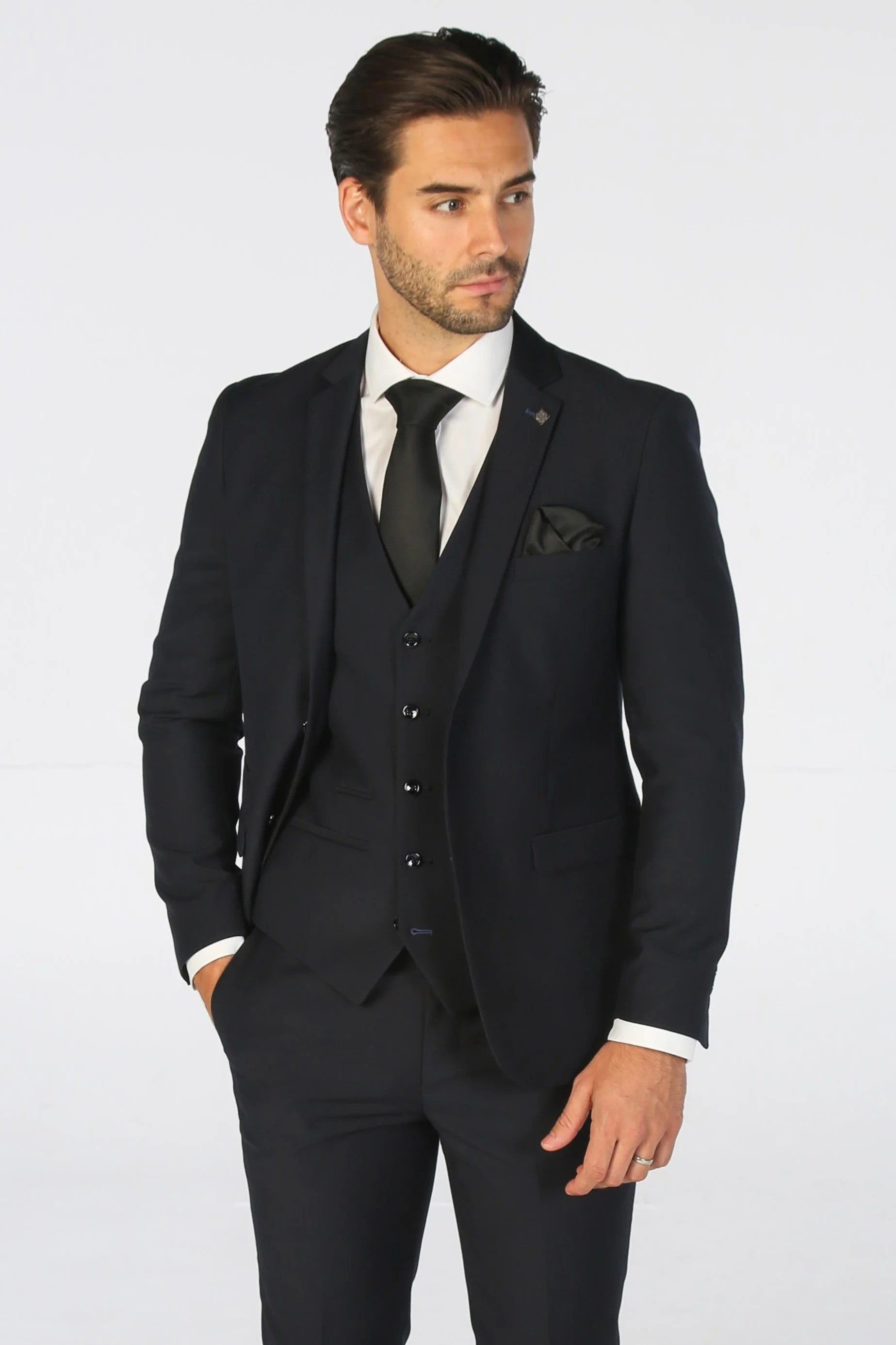 Veste de costume ajustée pour hommes - PARKER - Bleu Marine