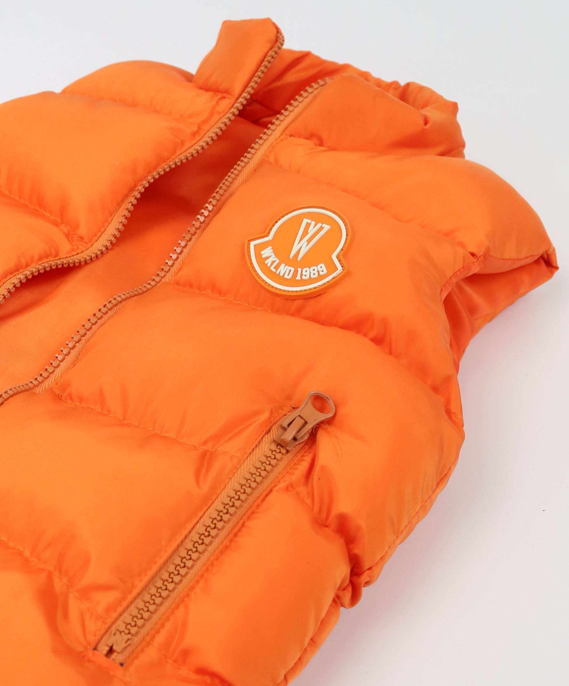 Jungen Pufferweste, Kinder gepolsterte ärmellose Winterbekleidung - Orange