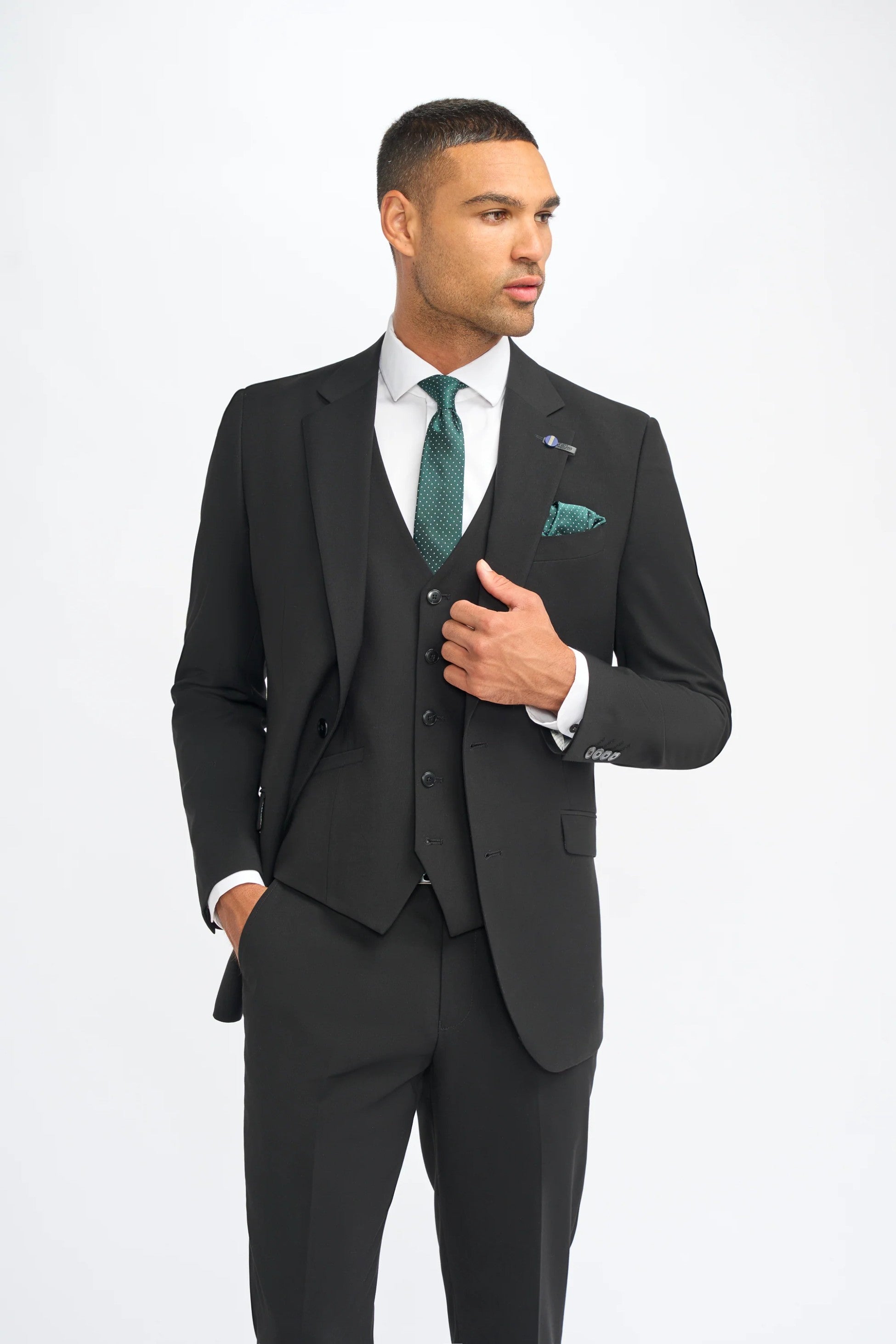 Premium Slim Fit Men's Suit – MALIBU - Black