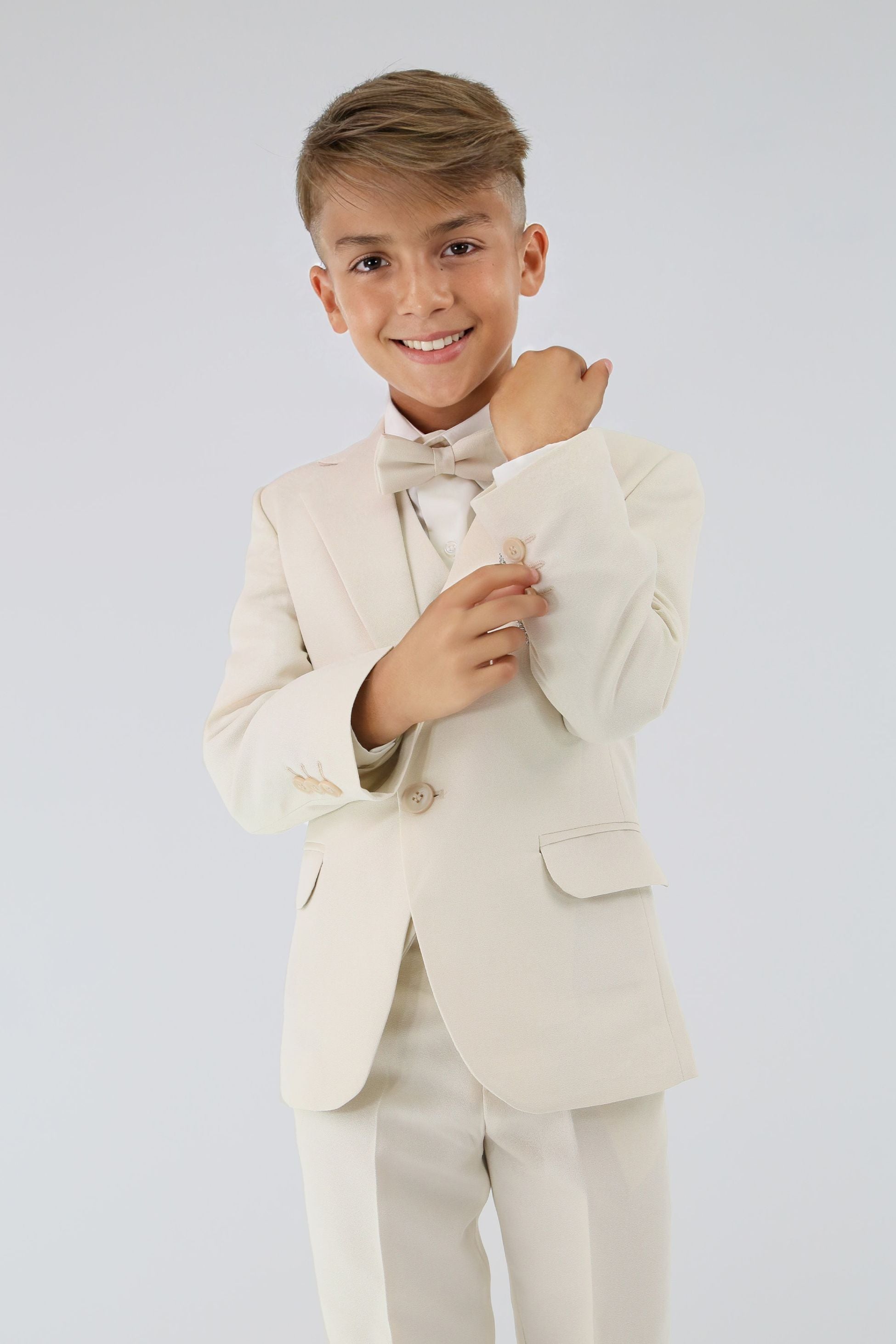 Boys Textured 8-Piece Formal Suit, Pageboy Wedding Communion Slim Fit Set Detail Picture