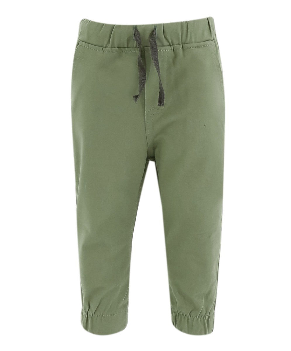 Pantalons Chino en Coton Élastique pour Garçons - ENZO - Vert Sauge