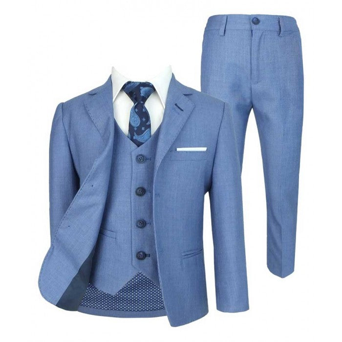 Costume Formel Slim Fit pour Garçons - REEGAN - Bleu Jay