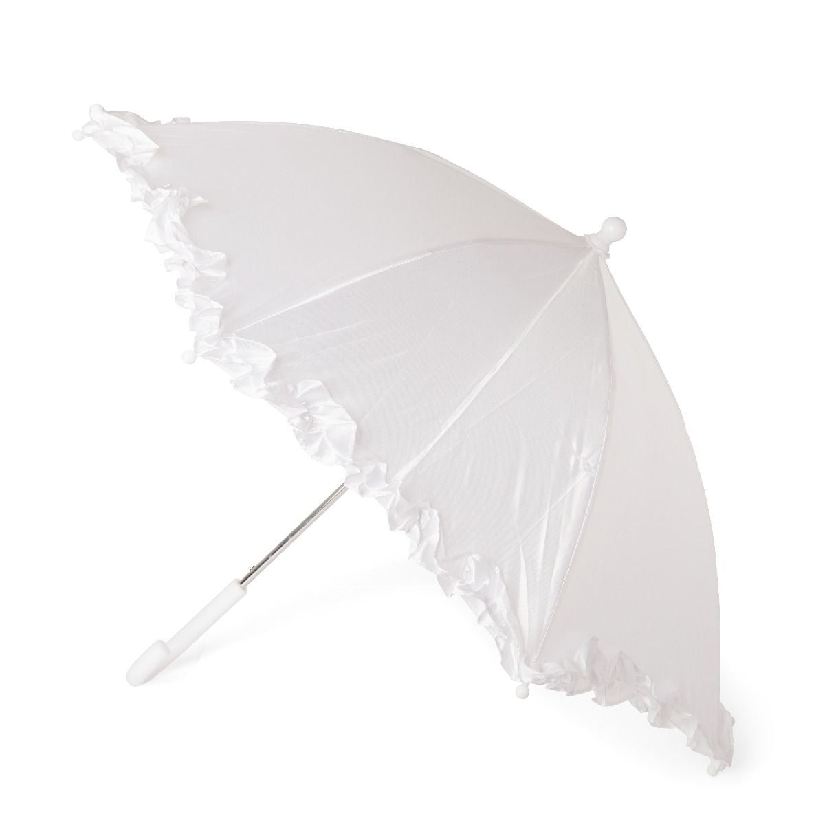 Girls White Frilled Umbrella – PARASOL-1