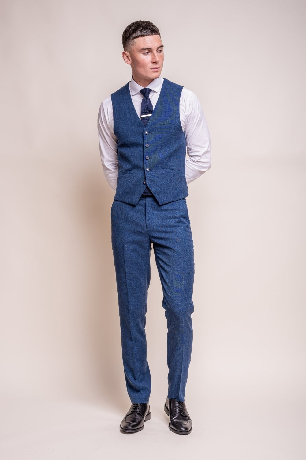 Herren Slim Fit Formelle Weste - MIAMI - Blau