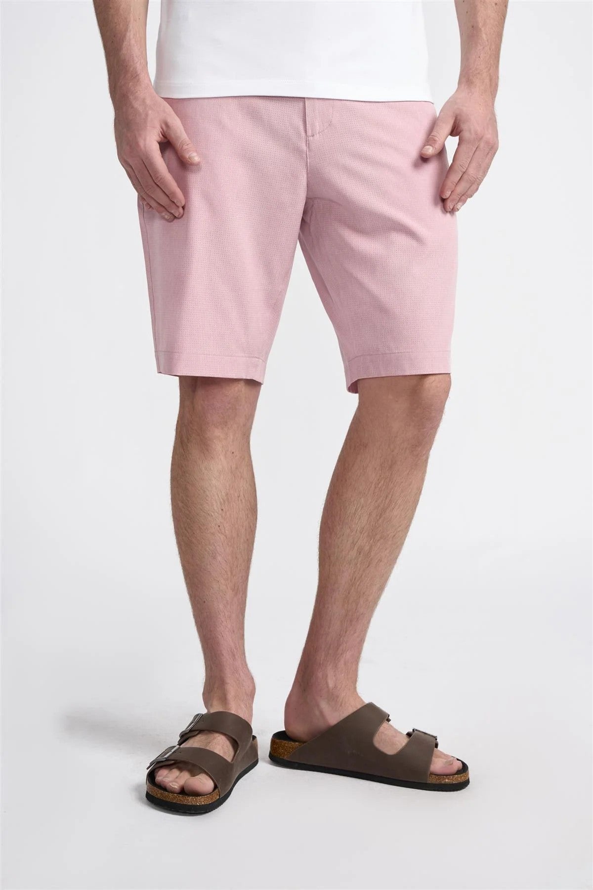 Herren Sommer Essentials Strukturierte Shorts – DENVER - Mauve