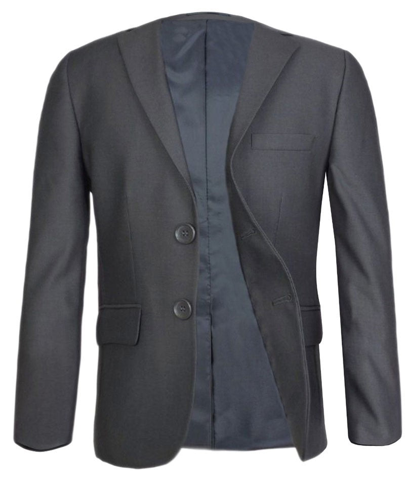 Boys Italian Cut Formal Suit - Charcoal Grey