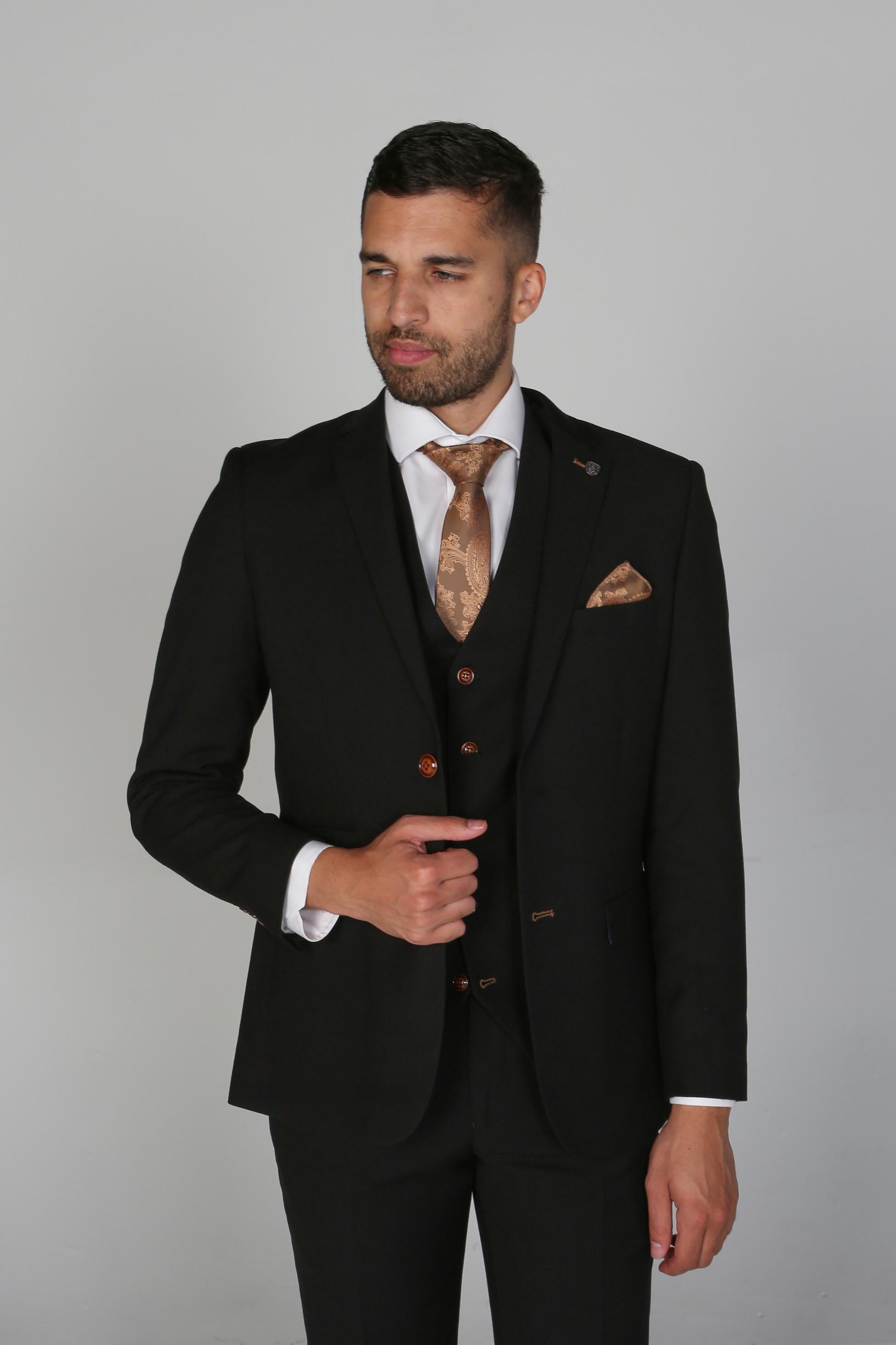 Men's Tailored Fit Formal Suit - MAYFAIR - Black