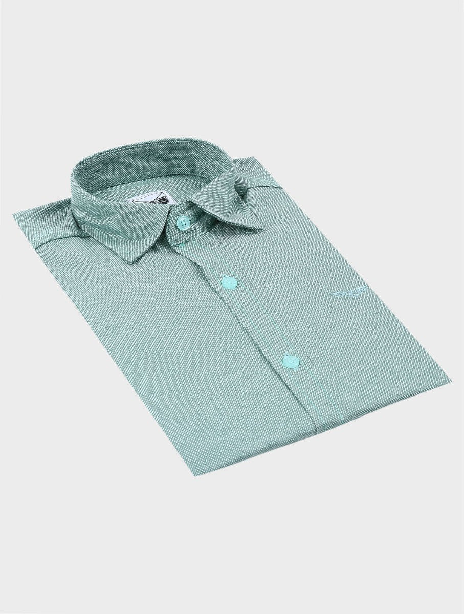 Jungen Baumwoll Slim Fit Oxford Hemd - RYAN - Grün