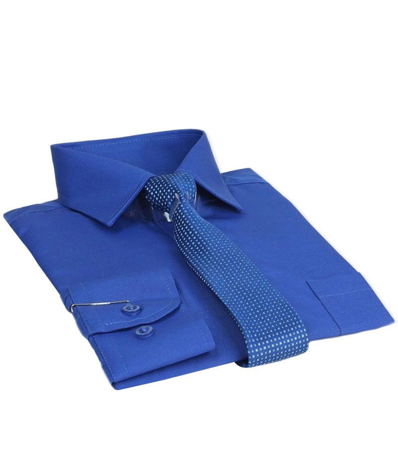 Jungen Hemd und Krawatten-Set - Royalblau