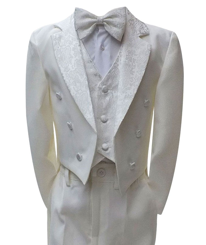 Boys Tuxedo Tail Suit Set - Ivory