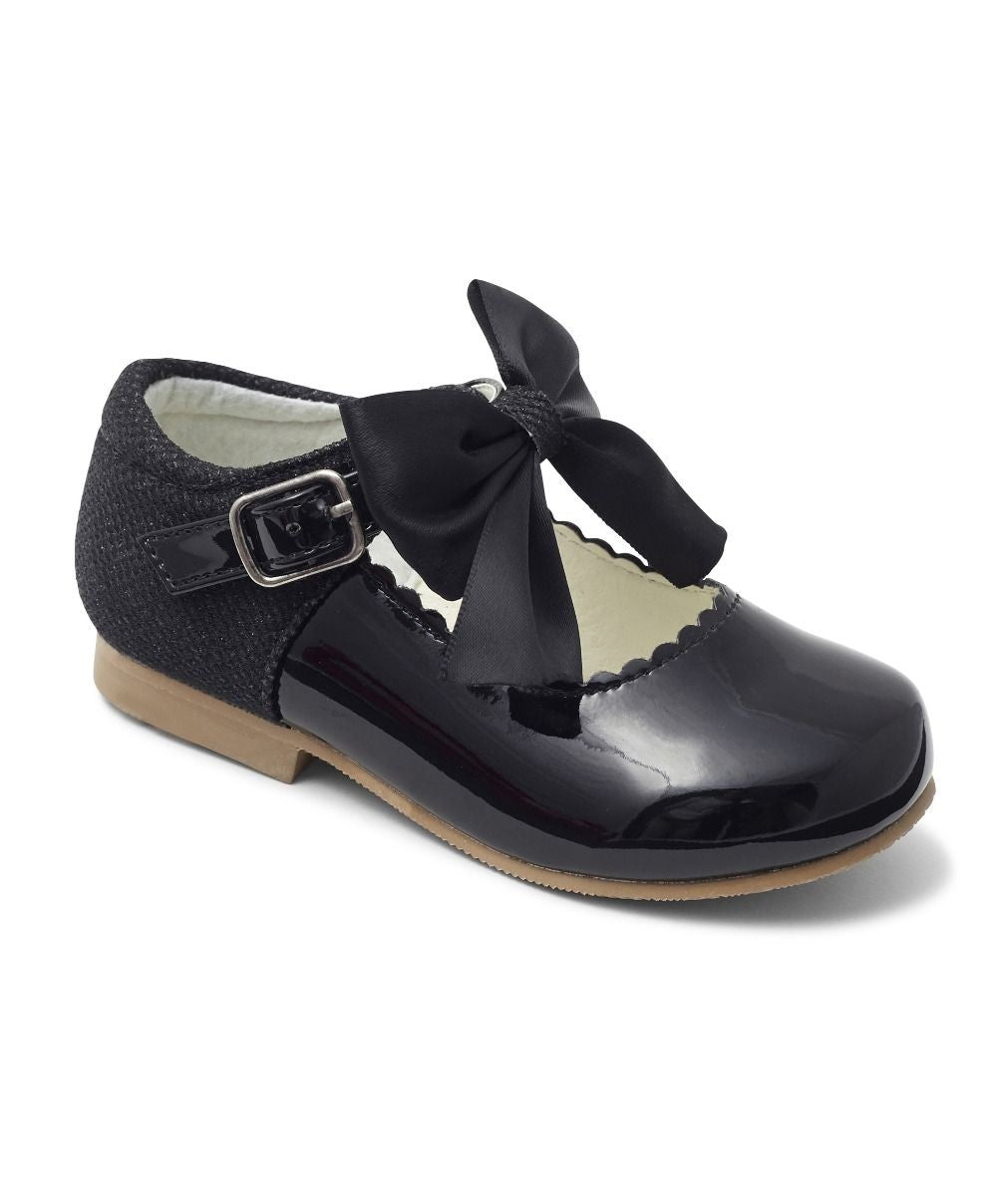 Girls Bow Patent Mary Jane Shoes – KRISTY - Black