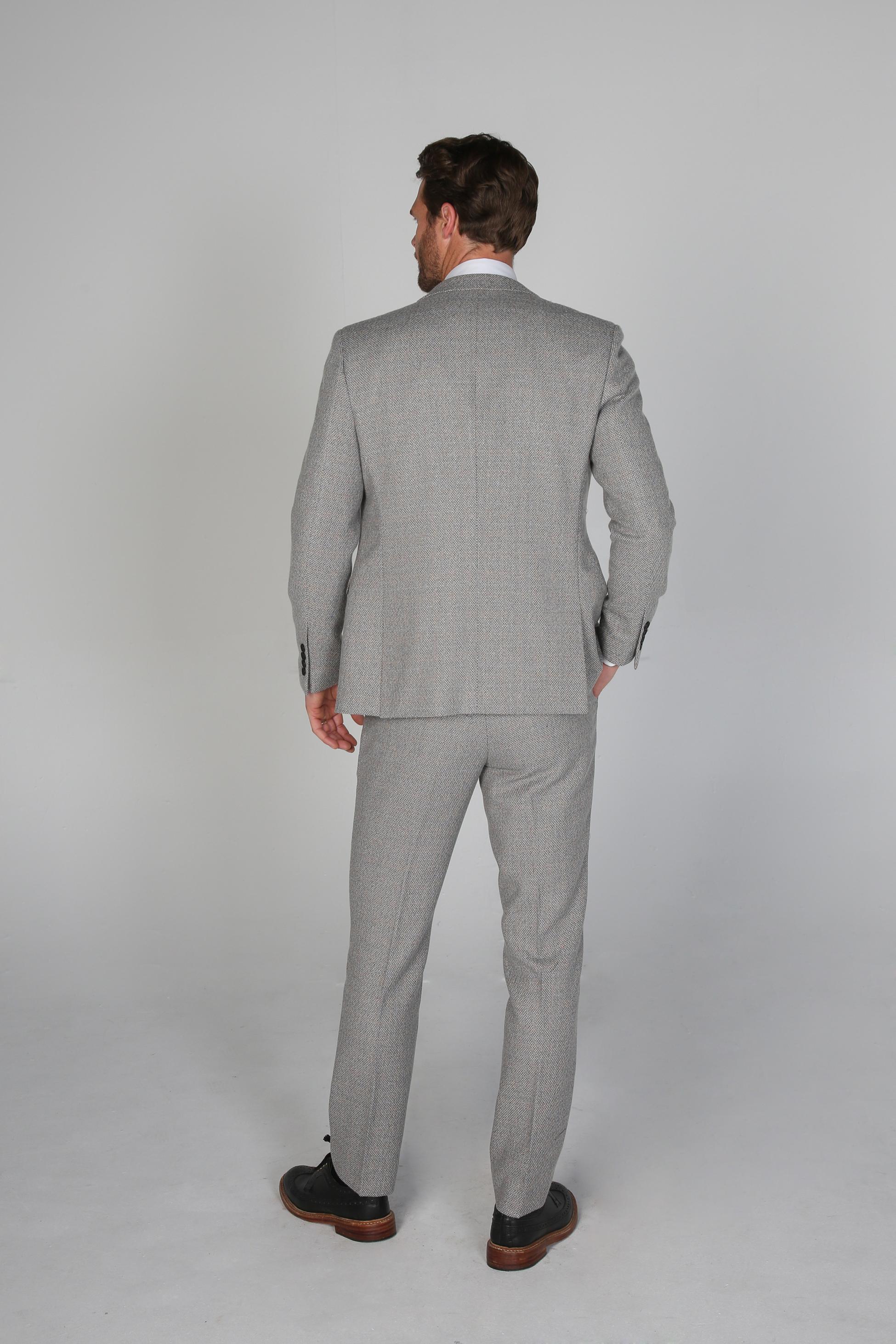 Men's Tweed-Like Tailored Fit  Formal Suit - RALPH - Cream