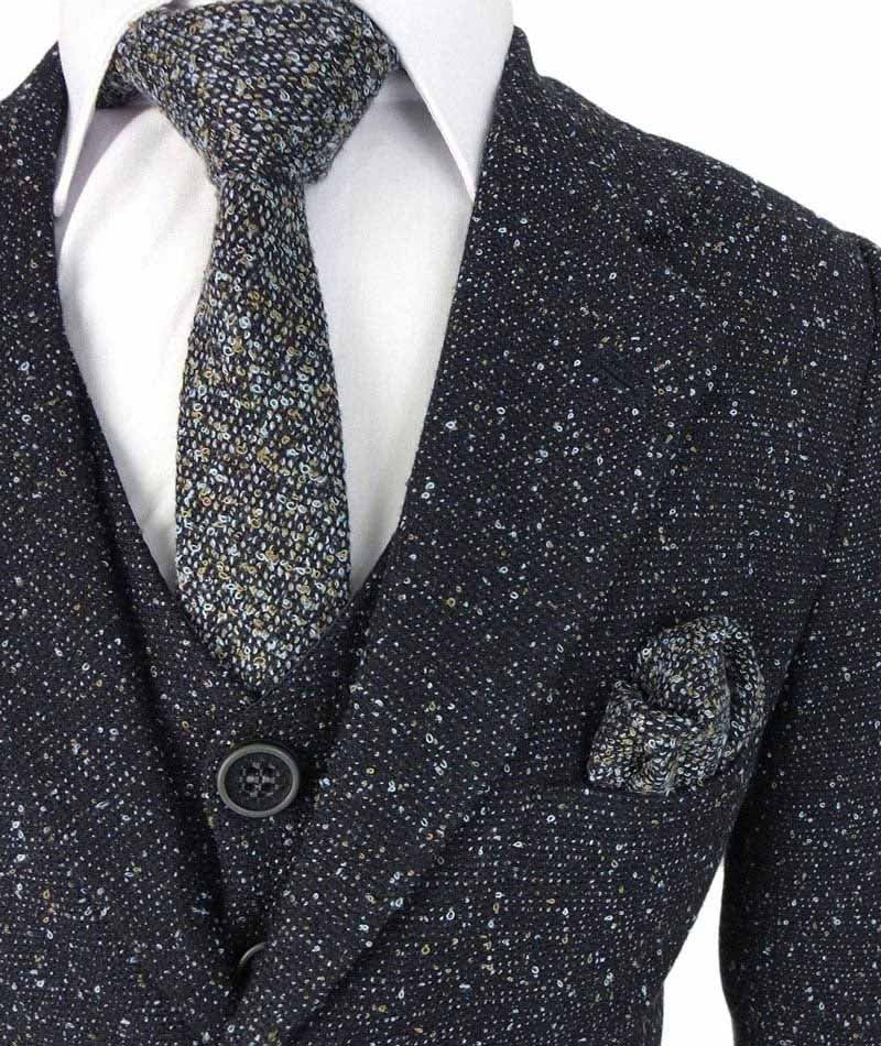 Costume en Tweed Tailored Fit avec Chino pour Garçons - COSMO Bleu Marine - Bleu Marine