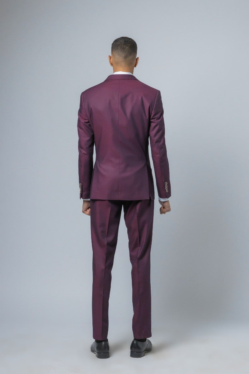 Costume ajusté bordeaux pour hommes - Lincoln - Bourgogne