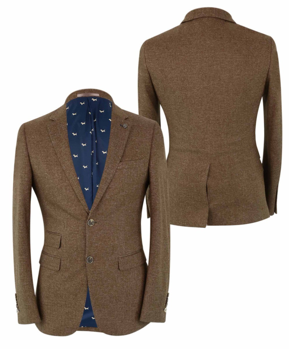 Costume de type tweed - NATHAN - Marron - Marron clair