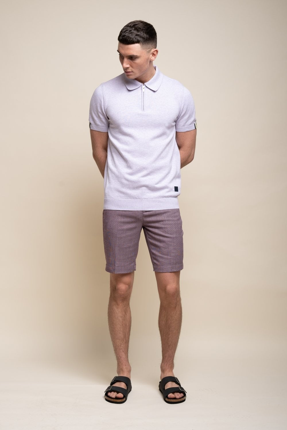 Herren Mid Rise Slim Fit Shorts - MIAMI - Lila