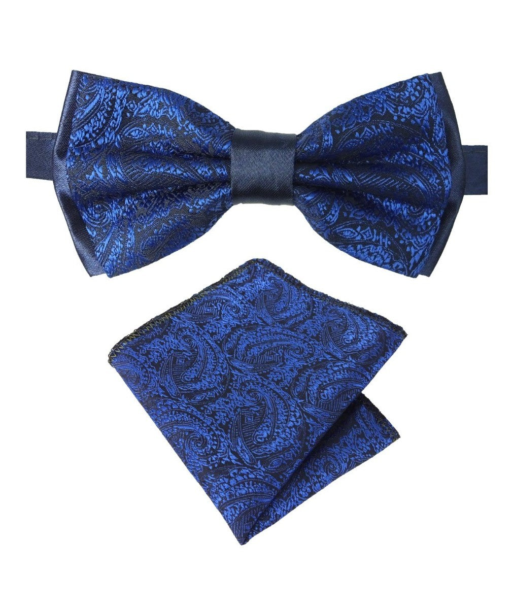 Boys & Men's Paisley Bow Tie and Hanky Set - Red