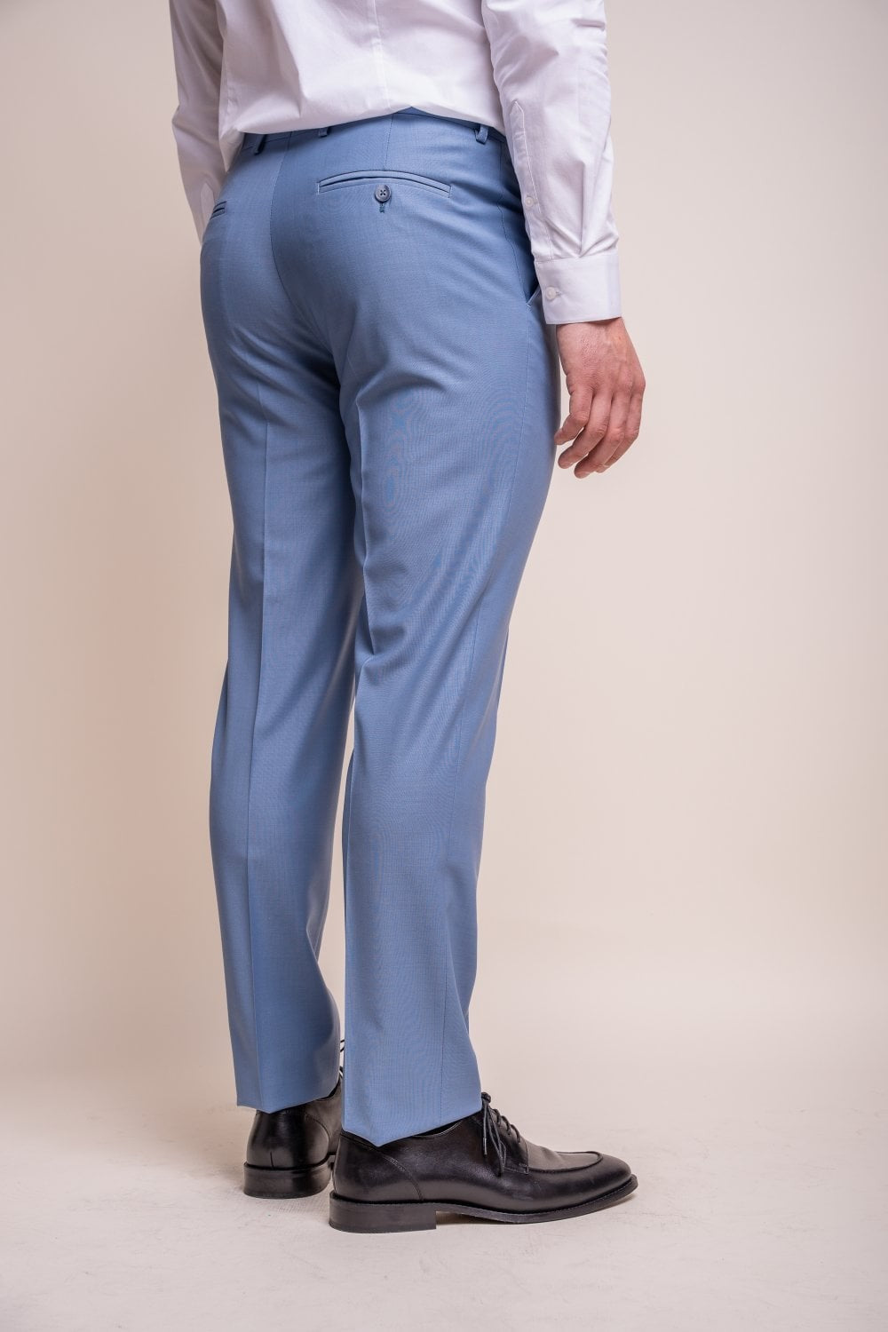 Pantalon en Laine Mélangée Slim Fit pour Homme - BOND - Bleu Océan