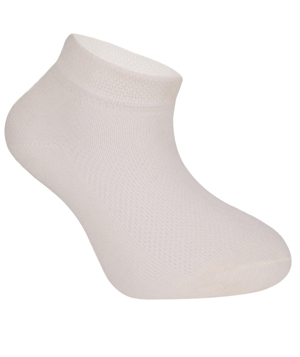 Unisex Stretch Baumwoll Knöchelsocken, für Jungen & Mädchen - Creme