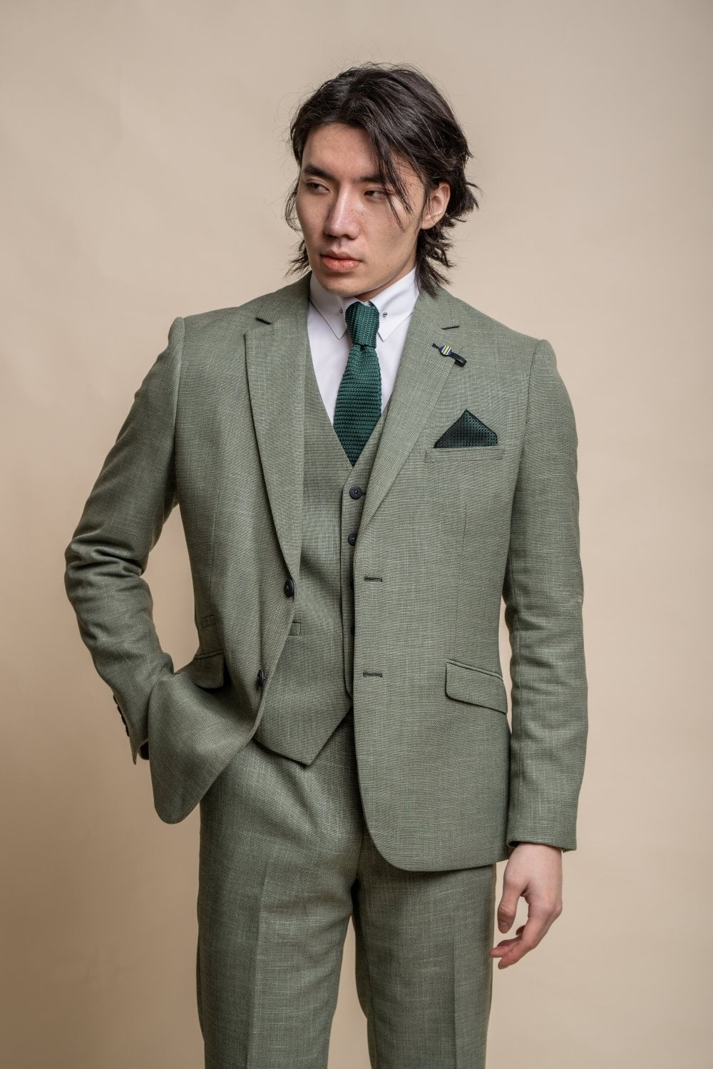 Men's Slim Fit Suit Jacket - MIAMI - Sage Green