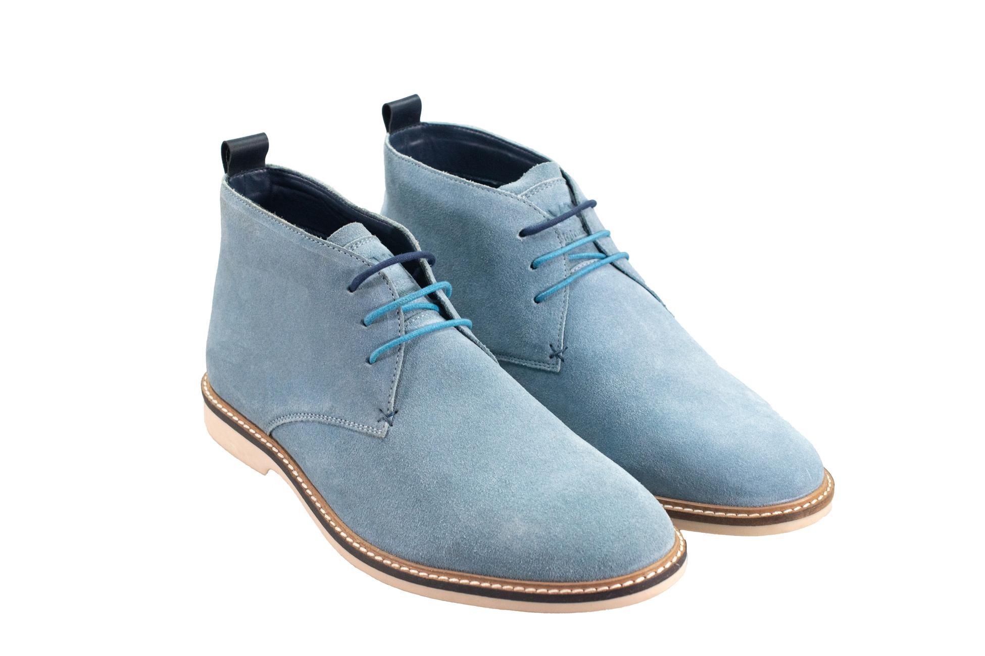 Bottes en Daim pour Homme - SAHARA - Bleu Ciel